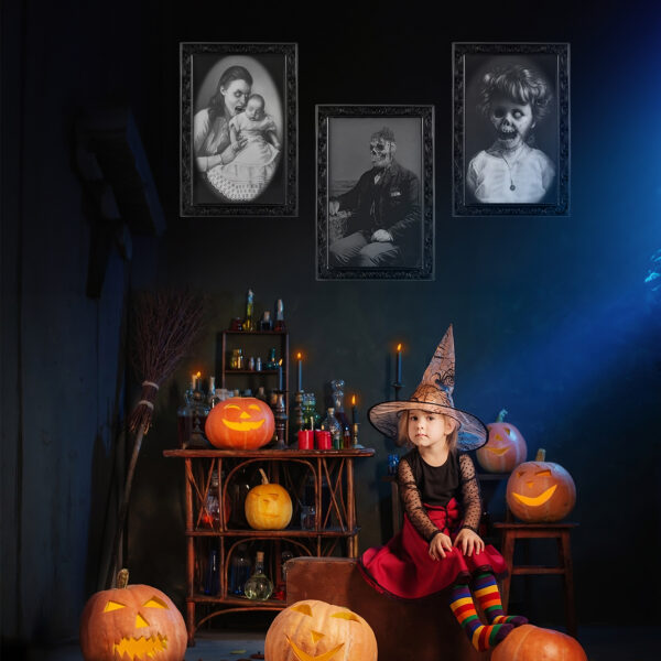 Halloween Decoration 3D Changing Face Moving Picture Frame Portrait Horror For Horror Party Decors Home Decorations - Image 3