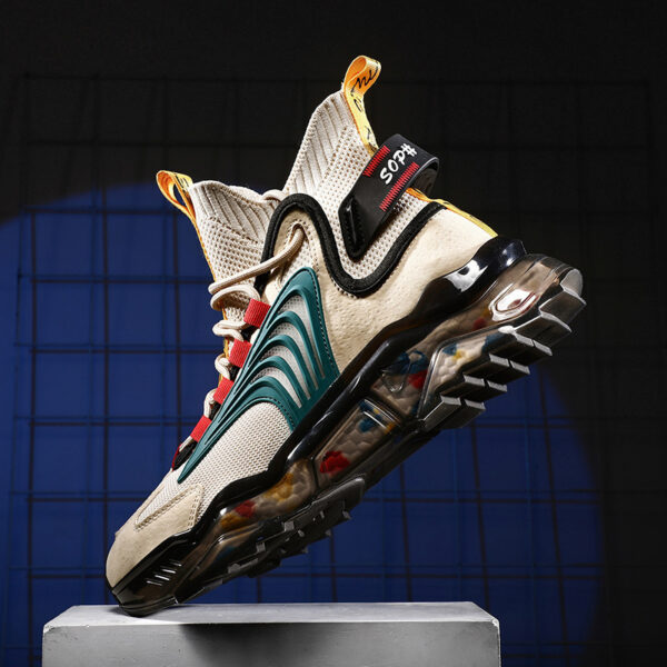 Men's Shoes High Top Shoes Thick Soled Breathable Casual Shoes - Image 3
