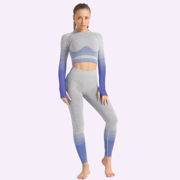 LANTECH Women Yoga Sets Gym Fitness Athletic 2 Pcs Sports Suits Set Pants Leggings Sportswear Leggings Seamless Sports Shirts - Image 5