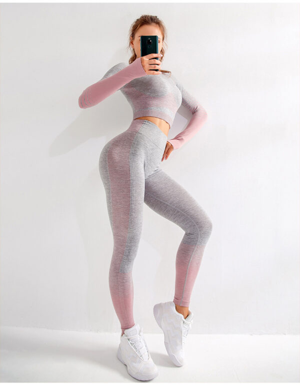 LANTECH Women Yoga Sets Gym Fitness Athletic 2 Pcs Sports Suits Set Pants Leggings Sportswear Leggings Seamless Sports Shirts - Image 6