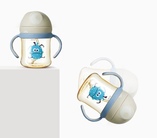 Babycare 240ml Baby Sippy Cup Cute Shape Anti-Choke Straw Baby Water Bottle - Image 2