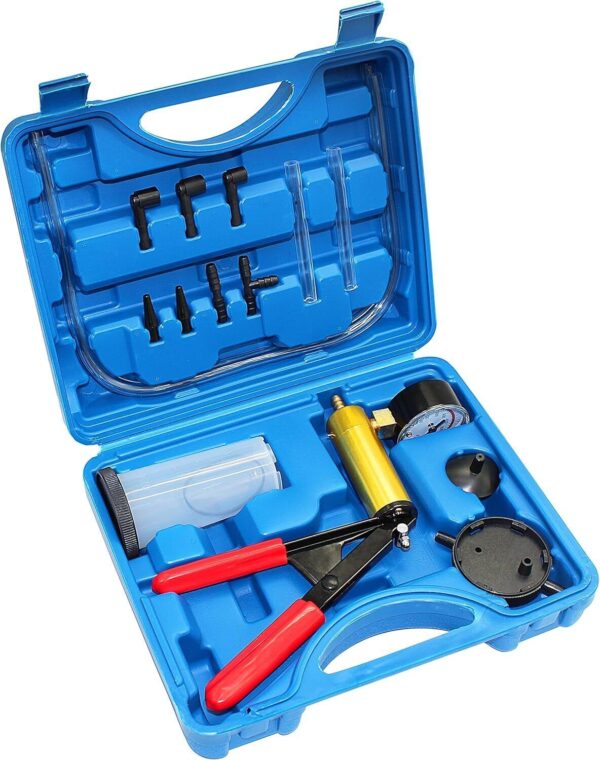 HAND VACUUM  HELD BRAKE BLEEDER TESTER SET BLEED CAR MOTORBIKE BLEEDING KIT - Image 10