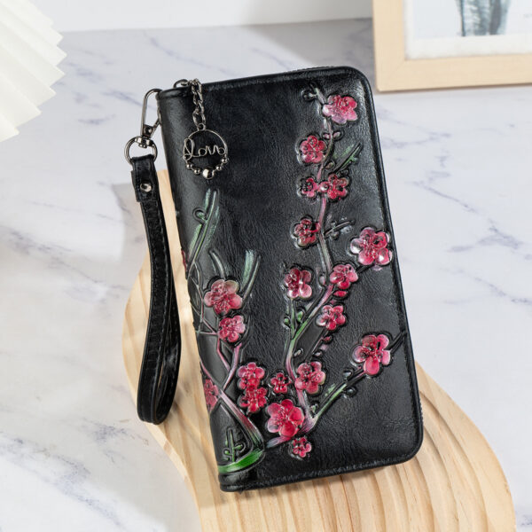 Embossed Hand-painted Chinese Style Zipper Handbag - Image 7
