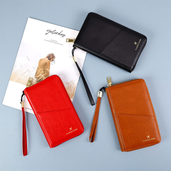 RFID Barrier Passport Holder Genuine Leather Wallet - Image 7