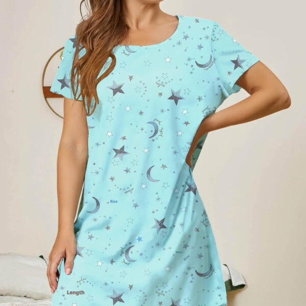 Home Crew Neck Casual Printing Dress - Image 2