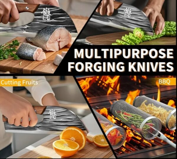 1pc Hand Forged Bone Cutter Kitchen Knife - Sharp Lightweight Dual-Use Slicer For Women - High-Carbon Stainless Steel, Ergonomic Handle, Easy To Clean, And Durable - Image 5