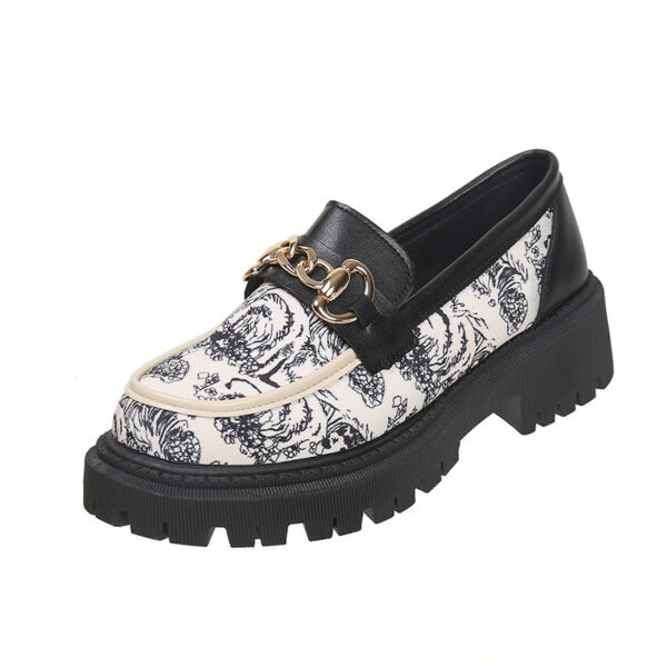 Plus Size National Style Muffin Platform Loafers Female Fashionable Golden Chain - Image 4