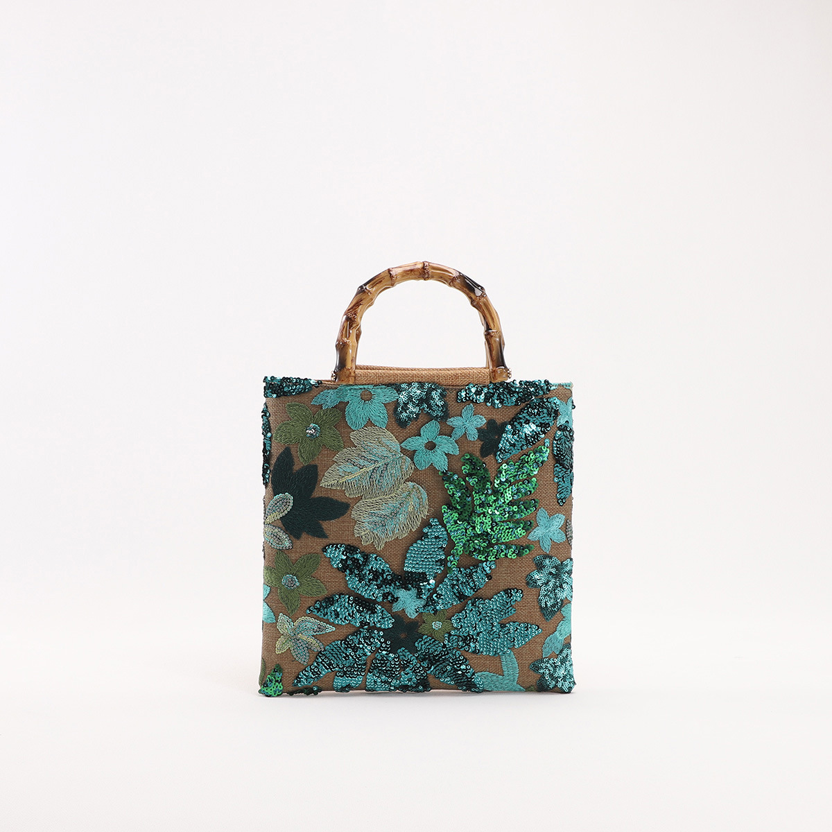 Colorful Sequins Vintage Embroidered Bamboo Handbag - Image 10