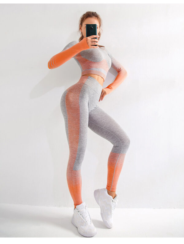 LANTECH Women Yoga Sets Gym Fitness Athletic 2 Pcs Sports Suits Set Pants Leggings Sportswear Leggings Seamless Sports Shirts - Image 8