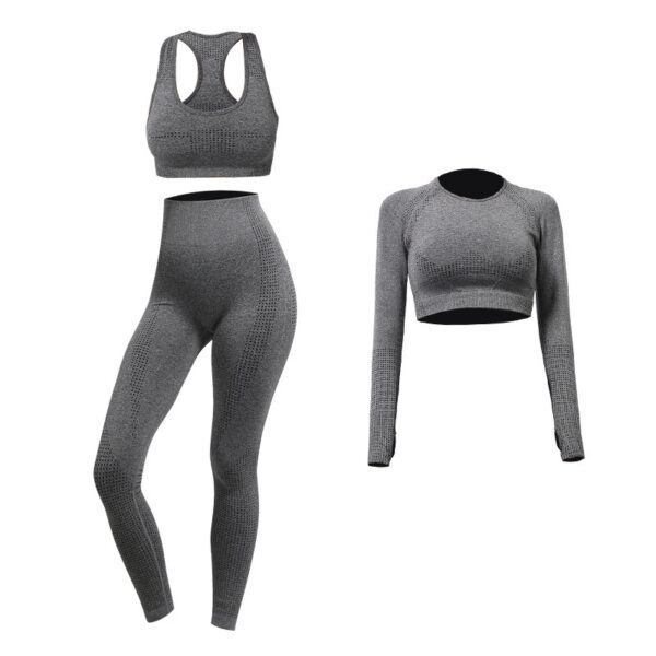 Seamless Yoga Wear Sports Suit Outdoor Fitness Vest Quick Dry Tight Sportswear Yoga Pants Women - Image 4