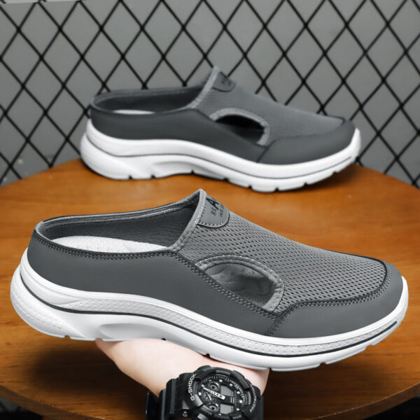 Men's Hollow-out Half Slippers Soft Bottom Comfortable Casual Shoes - Image 5