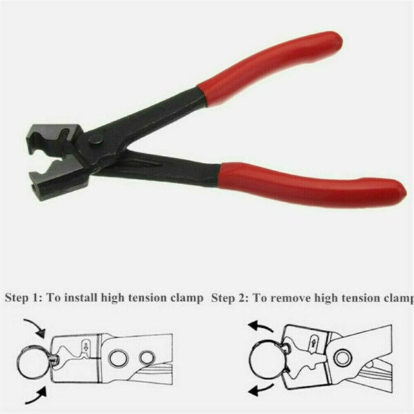 1pc Red Clicr-R Type Hose Clip Plier Practical Metal Collar Clamp Swivel Tool - Image 2