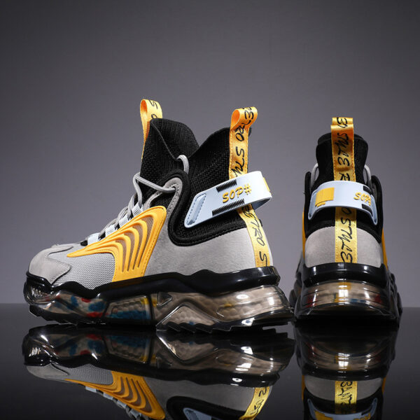 Men's Shoes High Top Shoes Thick Soled Breathable Casual Shoes - Image 4