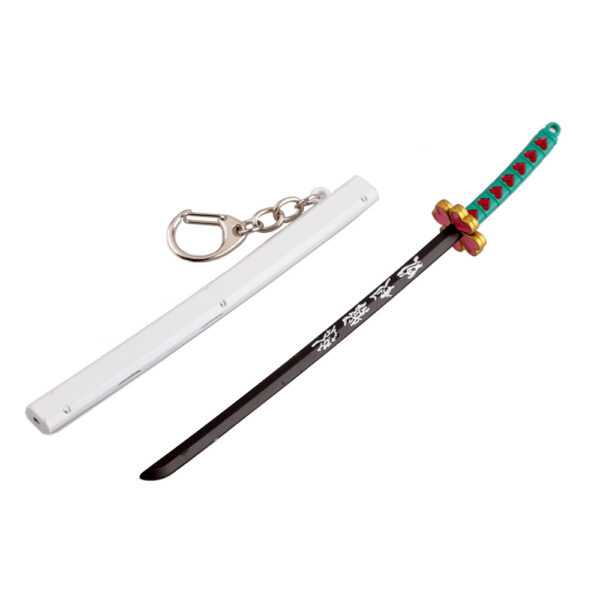 Japanese Wheel Knife With Sheath Sword Weapon Model Metal Keychains - Image 8