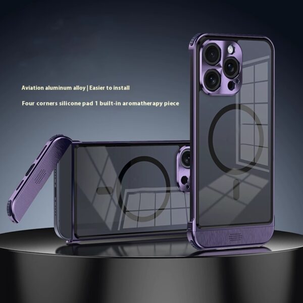 Simple And Breathable Metal Frame Phone Case - Image 2