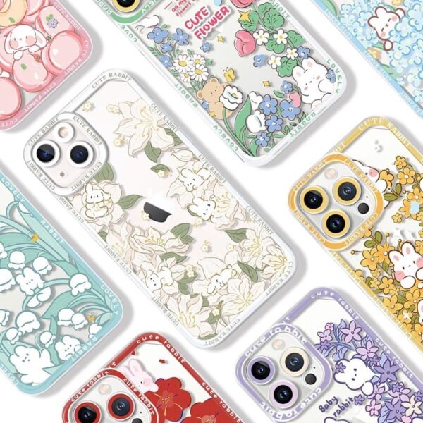 Flowers Rabbit Phone Case Protection Anti-fall