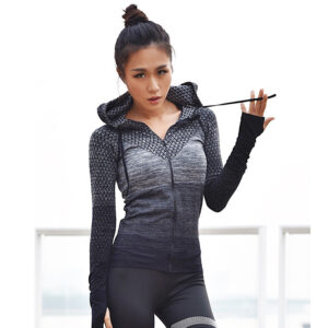 Zipper hooded Women's Yoga Shirts Long Sleeve Yoga Top Sportswear Quick Dry Tracksuit Women Running Jacket