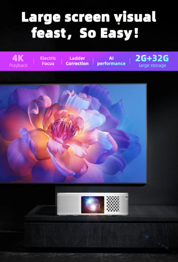 Projector Home Office Mobile Phone Wireless HD Projector Portable Overhead Projector Home Theater - Image 8