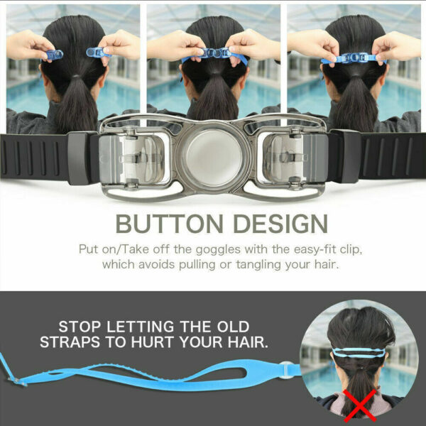 Anti Fog Swimming Goggles UV Glasses Adjustable Earbuds For Men Women  Kids - Image 4