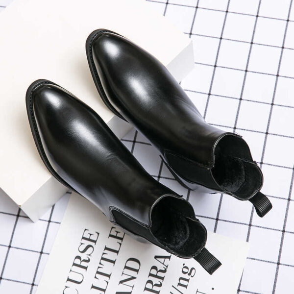 High-top Leather Shoes Men's Pointed Chelsea Booties - Image 2