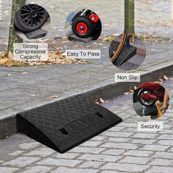 Vehicle Slope Ramp Universal Heavy Duty Rubber Kerb Ramps Car Bikes Threshold - Image 6