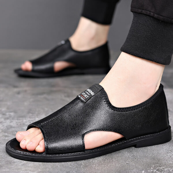 Roman Casual Sandals Soft Leather Non-slip Men - Image 4