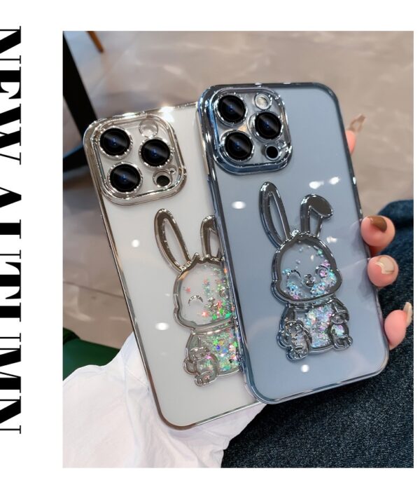 Plastic Electroplating Lens Protector Phone Case Year Quicksand Rabbit All-inclusive Drop-resistant - Image 7