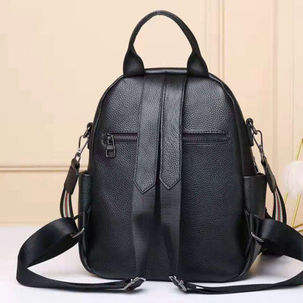 Casual Versatile Double Shoulder Wrap Layer Cowhide Women's Fashion Backpack - Image 5