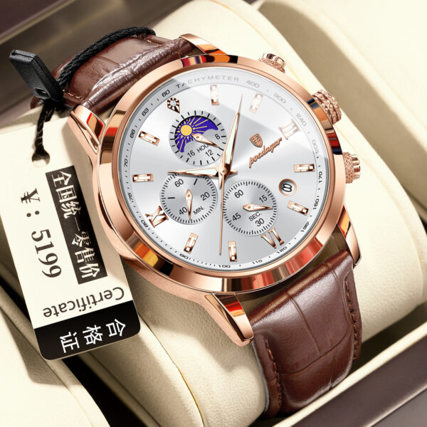 Multi-Function Sports Timing Moon Phase Men's Watch - Image 10