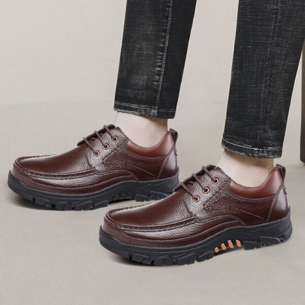 Casual Leather Shoes Men's Summer Breathable Non-stinky Feet Work Shoes - Image 5
