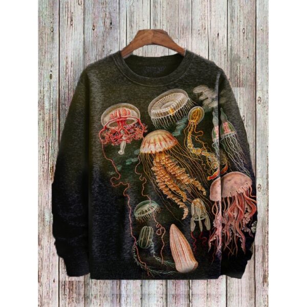 Women's 3d Digital Printing Casual Round Neck Pullover Sweater - Image 2