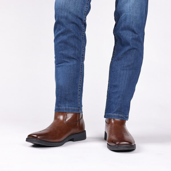 High Embroidered Retro Wide Head Cowboy Boot - Image 5