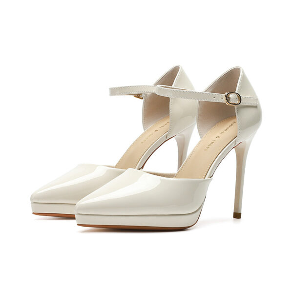 Pointed-toe Waterproof Platform Hollow 10 5cm Women's High Heels - Image 10