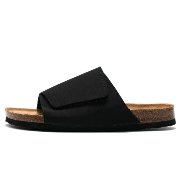 Cork Slippers Male Leather Version Platform Slippers Retro Slip-on Lazy Shoes - Image 4