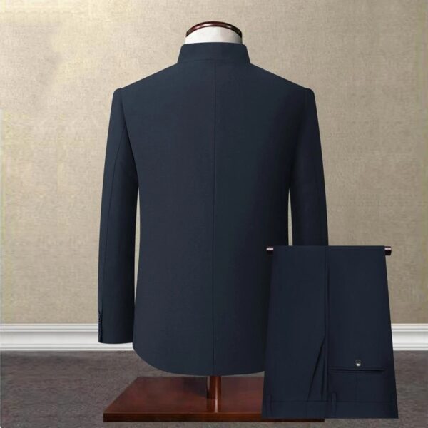Youth Slim Fit Chinese Stand Collar Suit - Image 3