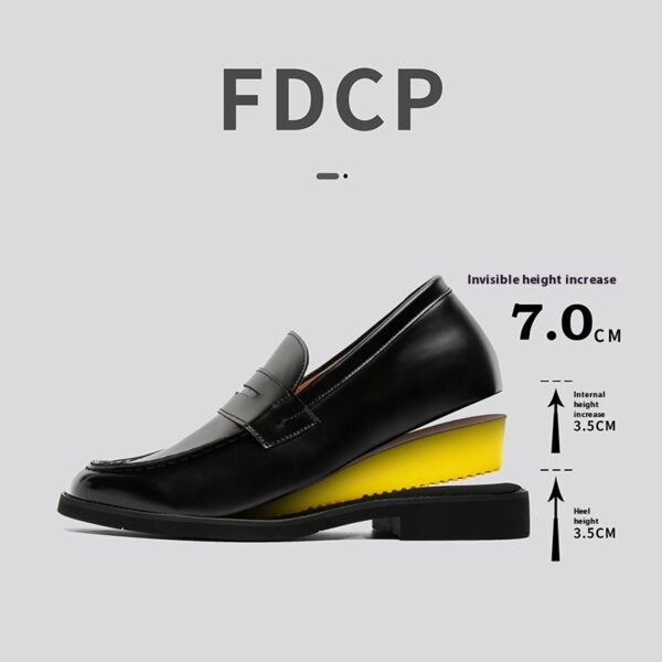 Men's Classic Slip-on Black Derby Couple Leather Shoes - Image 3