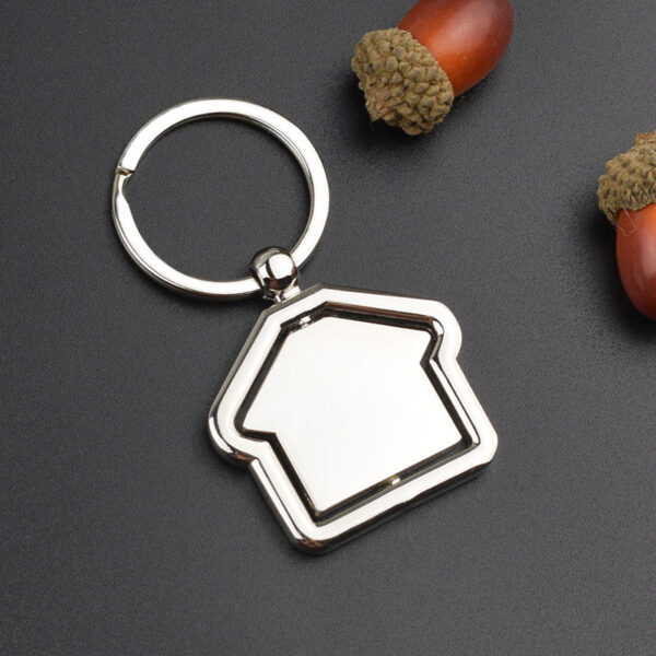 Simple House Rotating Metal Keychains - Image 5
