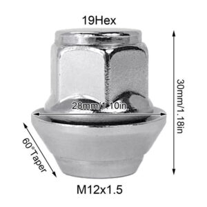 20Pcs For Ford Focus MK2 MK3 ST Car Alloy Wheel Nuts M12X1.5 19MM Bolt Lug Studs