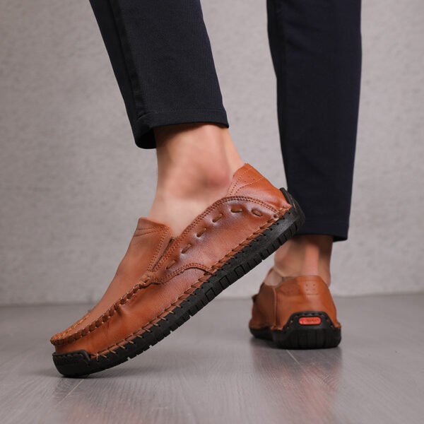 Loafers Men's Lightweight Non-slip Leather Shoes Slip-on - Image 7