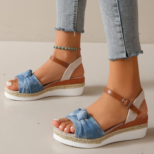 Bowknot Fashion Sandals Fish Mouth Buckle Rope Bottom - Image 6