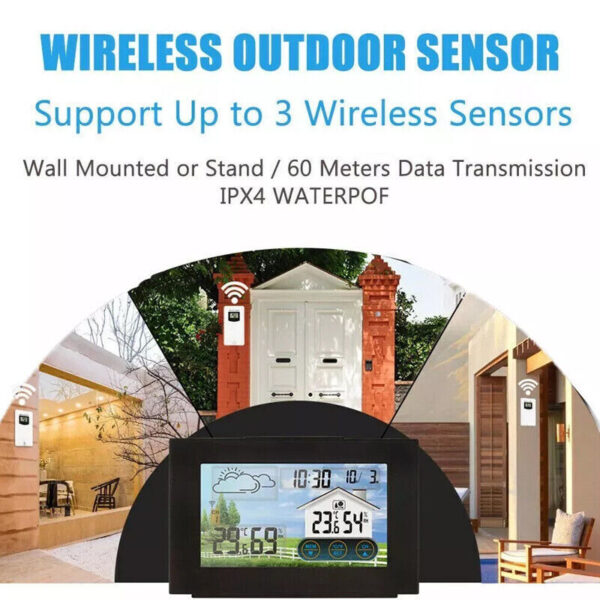 Wireless Weather Station Clock Digital Thermometer Temperature Indoor&Outdoor. - Image 9