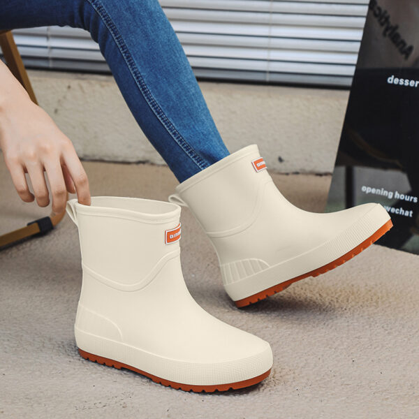 Mid-calf Women's Stylish Water Shoes Outdoor Non-slip Adult Rain Boots - Image 2