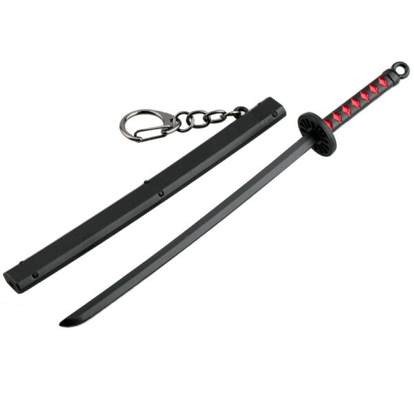 Japanese Wheel Knife With Sheath Sword Weapon Model Metal Keychains - Image 4
