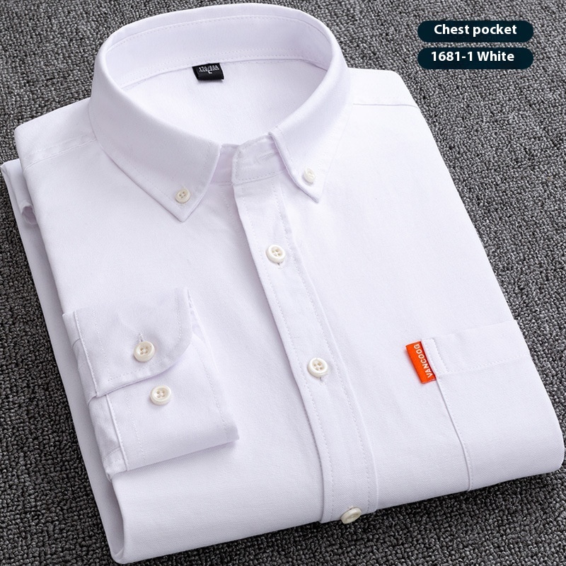 Pure Cotton Washed Oxford Woven Shirts Men - Image 8