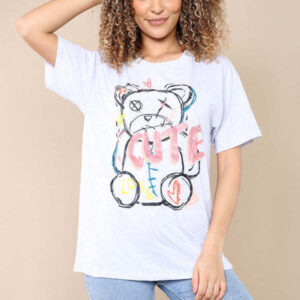 Ladies Cute Printed Short Sleeves T Shirt Top