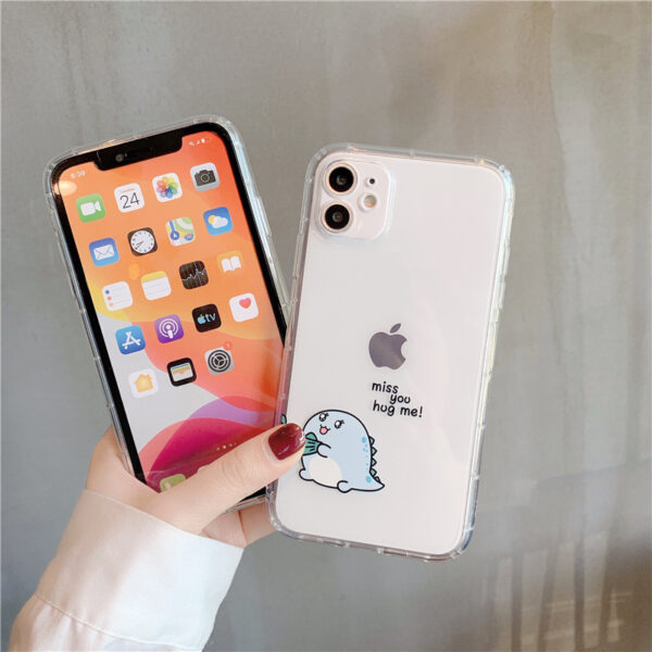 Simple Transparent Airbag Anti-fall Mobile Phone Case Protective Cover For Cute Couples - Image 3