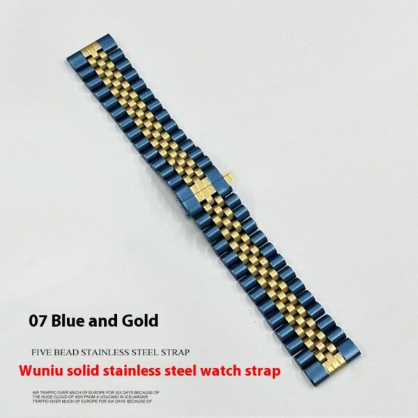 Five-bead Cow Ring Solid Stainless Steel Strap - Image 9