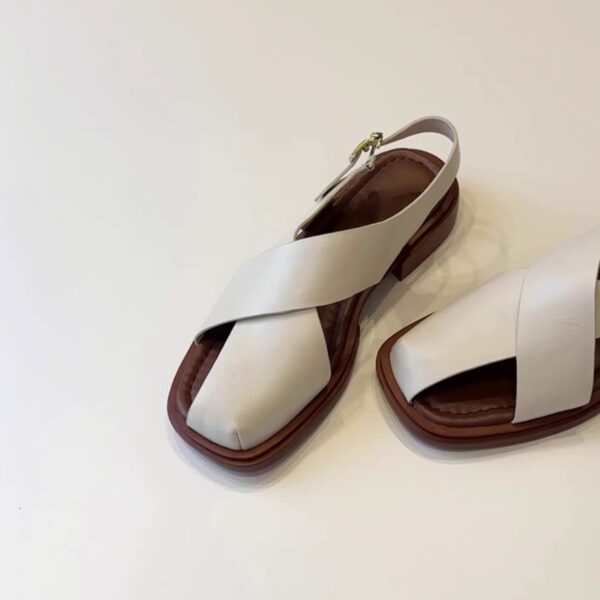 Women's Retro Hollow-out Roman Sandals With Buckle - Image 2