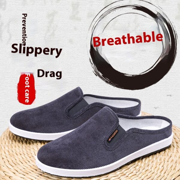 Casual Breathable All-match Sneakers Slip-on Heel-free Half Support Non-slip Men's Shoes - Image 8