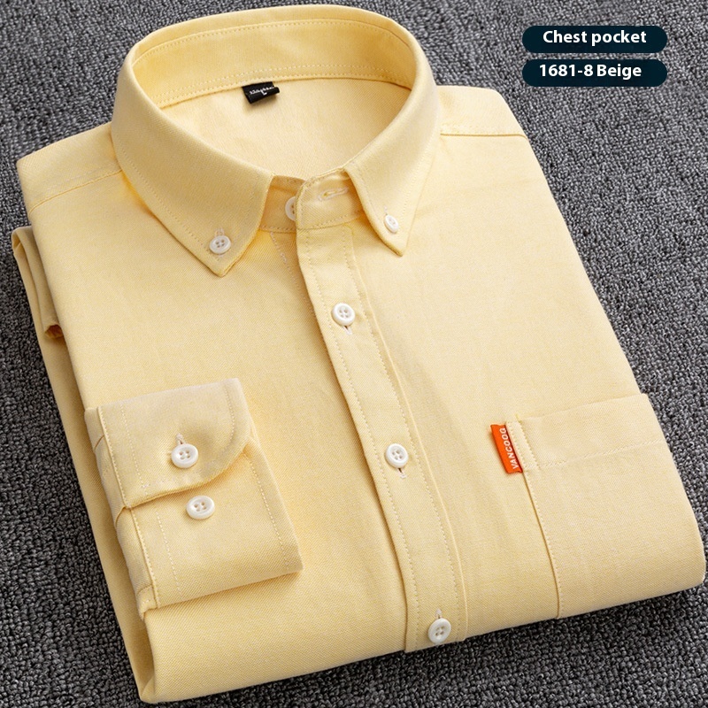 Pure Cotton Washed Oxford Woven Shirts Men - Image 10